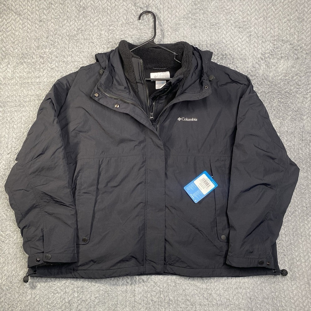 Columbia Womens Laurelwoods II Interchange Hooded Jacket Black Size 2X (XXL NWTS